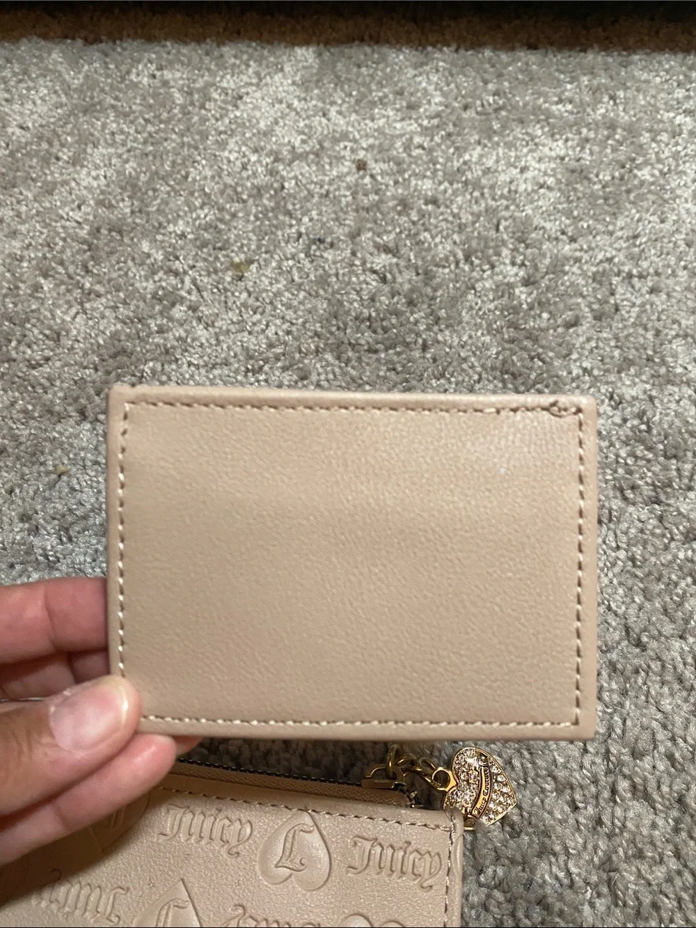 Juicy Couture Pale Pink Card Holder and Coin Pouch Set